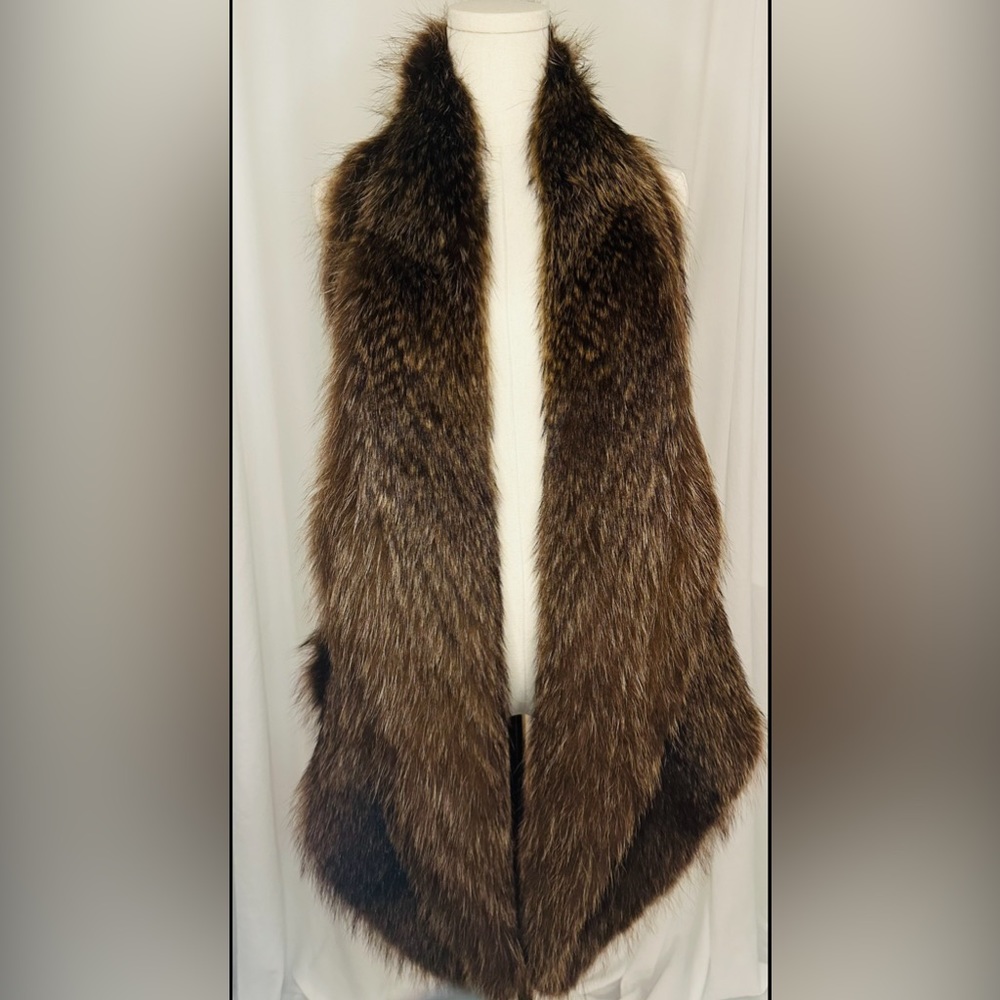 Michael Kors 100% Raccoon Fur Vest. Made from full pelts